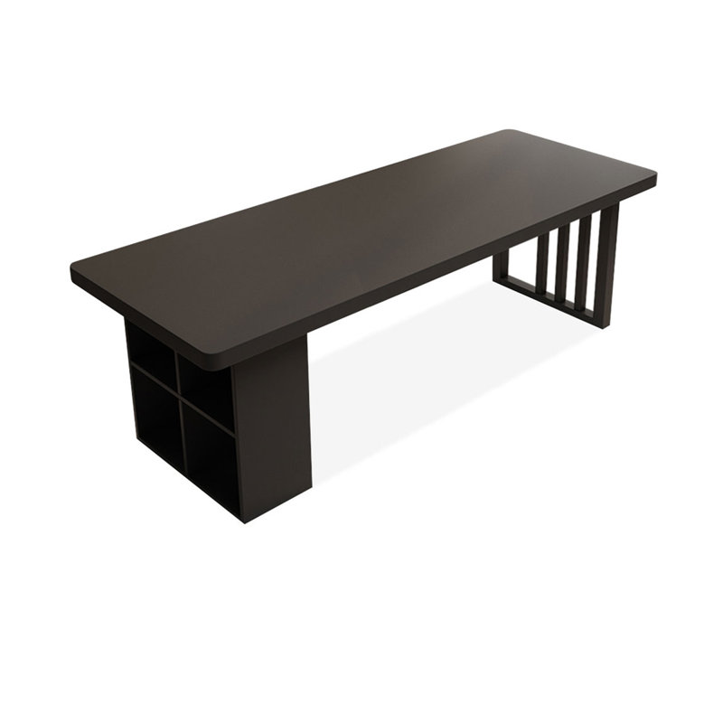 Bureau rectangulaire en bois massif noir, H 29,53 po x l 70,87 po x P 31,5 po