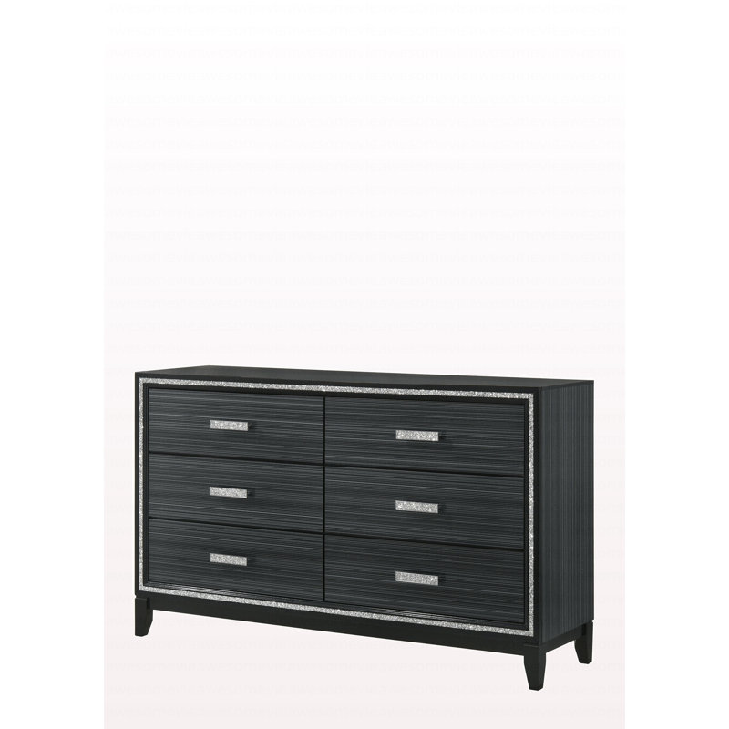 Commode de style moderne avec finition noire, Noir