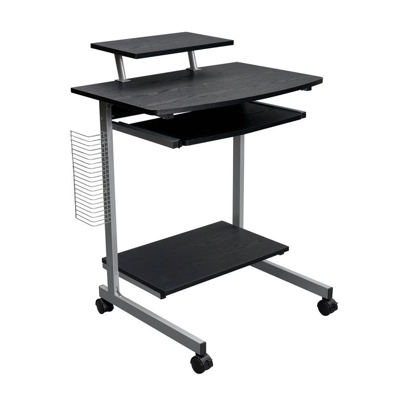 Chariot d'ordinateur compact avec rangement