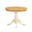 Antique Dining Table - a Round Wooden Table Top with Pedestal Base, Oak & Buttermilk-86708056-86684556