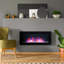 Foyer électrique 1500W, 41,3 "noir avec flamme et 7 lumières de couleur, chauffe 161-400 pieds carrés de surface murale 41,3", effet chauffe 400 pièces