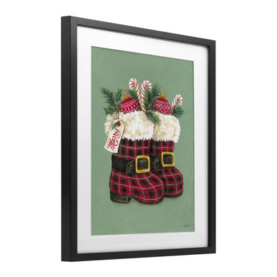 «Holiday Merry bottes», reproduction encadrée sous verre, conception de Diane Kater