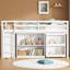 Lit mezzanine multifonctionnel pour enfants avec bureau à tirer et barrière de sécurité-1050748398