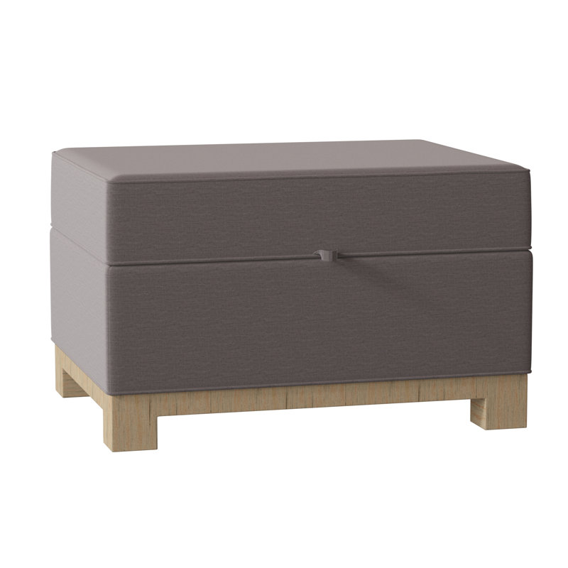 Brandes Upholstered Ottoman, Mahogany, Lena Pewter
