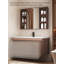 Meuble-lavabo Mid-Century en métal avec lavabo en céramique intégré