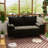 Bellinger 58" Velvet Square Arms Tufted Seat Golden Metal Feet Loveseat-994561887