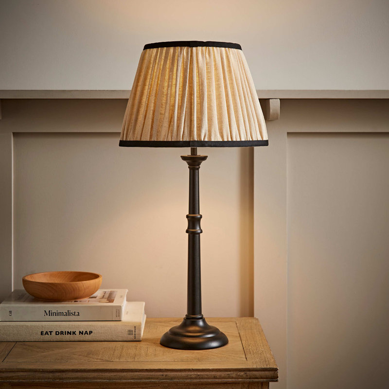 Tayfur Resin Table Lamp, Black, Cream/Black