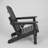 HDPE Folding Adirondack Chair With Dual Cup Holder - Composite Adirondack Chair With Wood Texture- Black-147894386