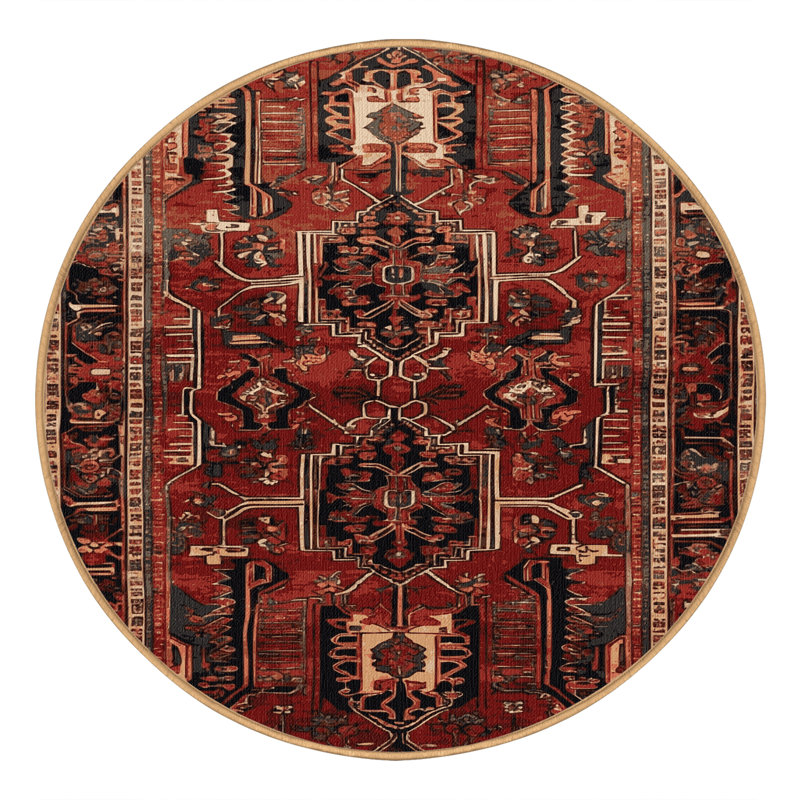 Tapis brun lavable à la machine, Rond 6 pi