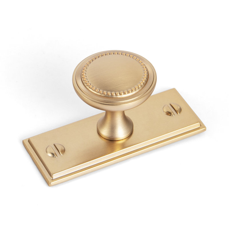 Poignée champignon 1 1/3 po avec contre-plaque (G015), Bronze champagne