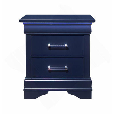 Table de chevet bleue avec DEL