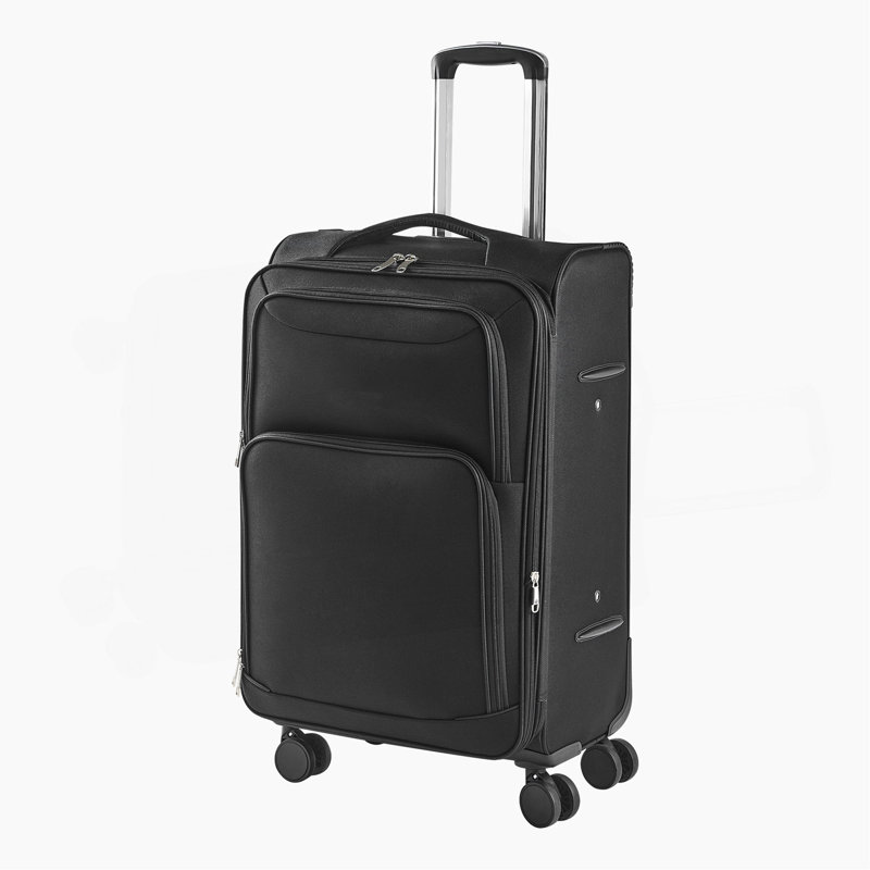 24-Inch Softside Expandable Luggage with Spinner Wheels Checked Suitcase
