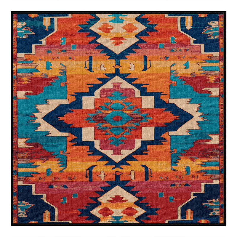 Tapis gris Tabriz lavable à la machine, Carré 7 pi