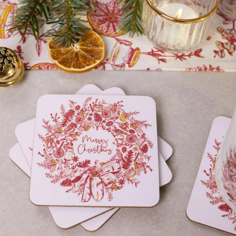Cork Square 4 Piece Coaster Set