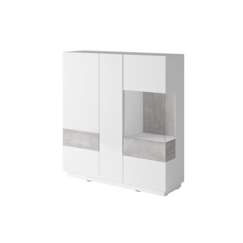 Silke 130cm Sideboard, White/Concrete Grey