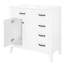 Ensemble de meuble-lavabo 36 po avec lavabo, armoire de salle de bain blanche avec tiroirs, cadre et panneau de fibres à densité moyenne-1284921655