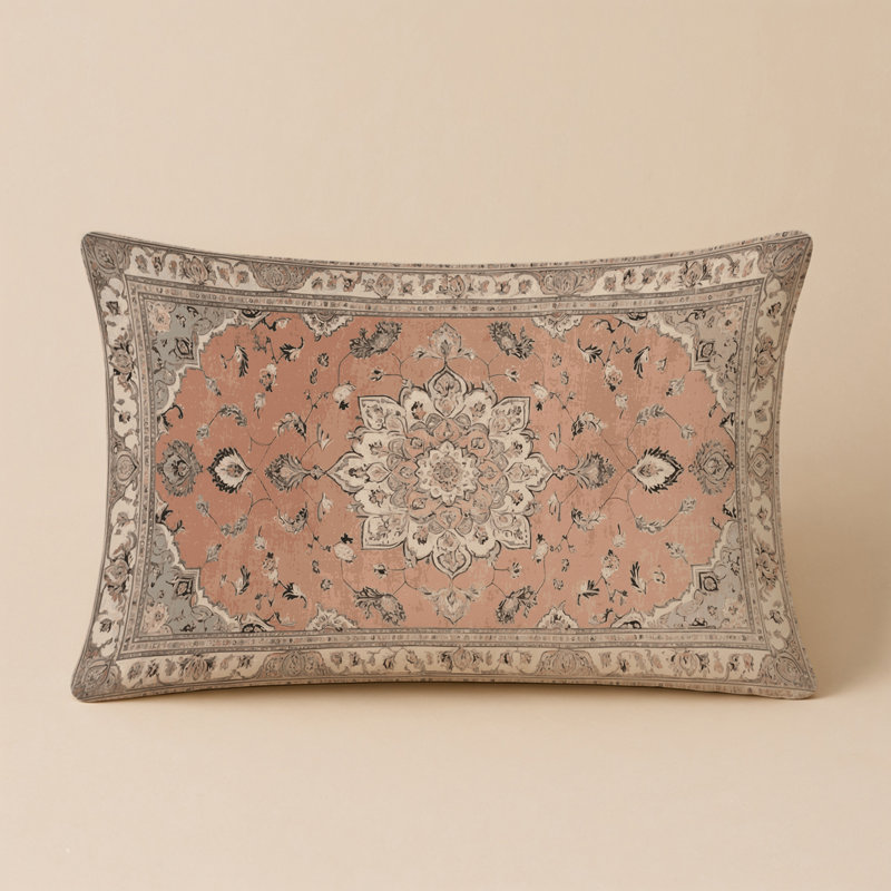 Coussin décoratif intérieur et extérieur Tabriz, Rectangle H 25 po x l 18 po, Gris oriental 1