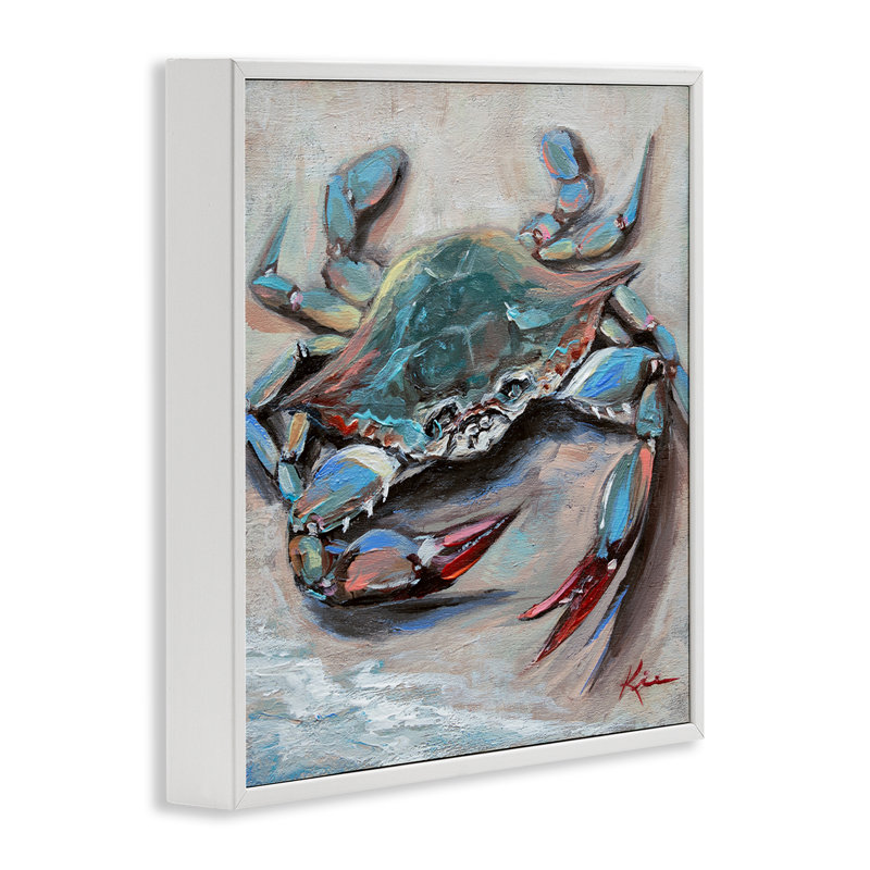  Crabe avec griffes, art de la giclée encadrée par Lindsay Kivi, H 17 po x l 17 po