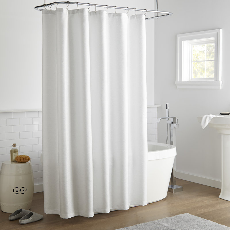 Rideau de douche simple de couleur unie Atreal, Blanc