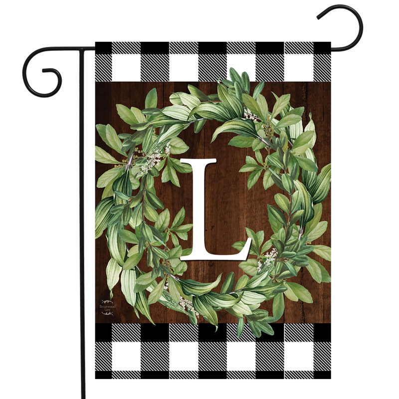 Drapeau de jardin couronne monogramme L