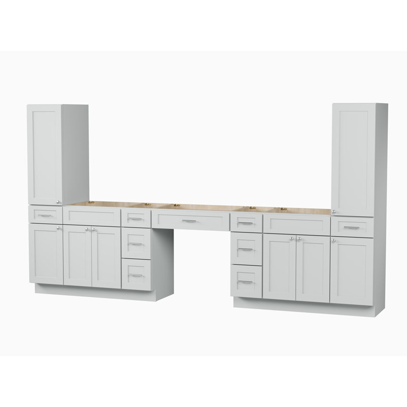 Meuble-lavabo double Disar, Gris
