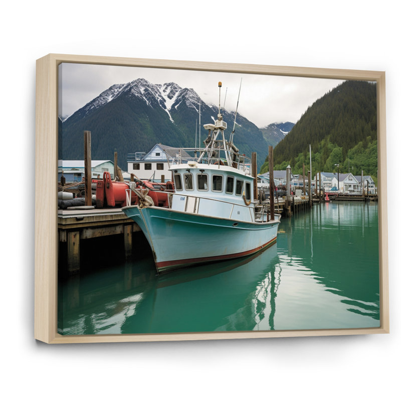 Alaska, ville de pêche de Seward, H 12 po x l 20 po x P 1 po, Cadre naturel flottant