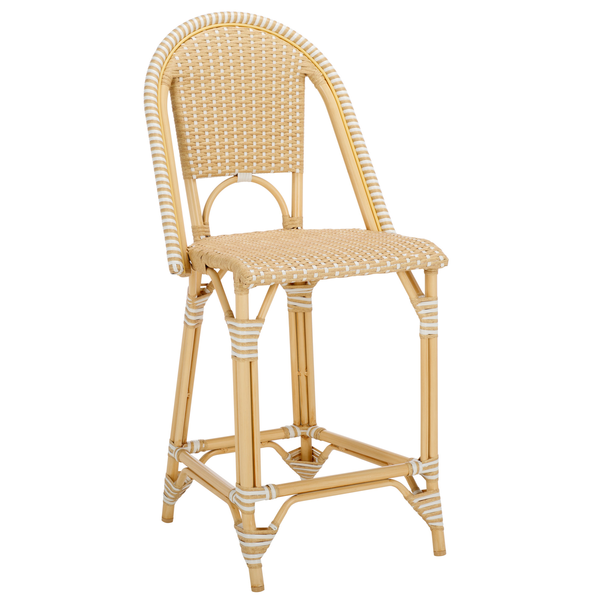 Kesa California 25" Patio Counter Stool, Coffee / White / Brown
