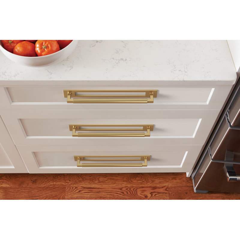 Medora Centre-to-Centre Rectangle Cabinet Pull Backplate, 10-1/16 Inch Centre to Centre, Champagne Bronze