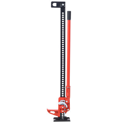 48" High Lift Farm Jack – 7000lbs Capacity Ratcheting Utility Jack (red), Heavy-duty Steel For Tractor/truck/suv/atv, 6–48" Lift Range, Off-road Recovery & Lateral Pull Winch Function