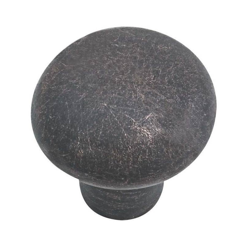 Poignée d'armoire ronde Emtek Sandcast, Bronze plat noir patiné, H 1,25 po x l 1,25 po x P 1,13 po