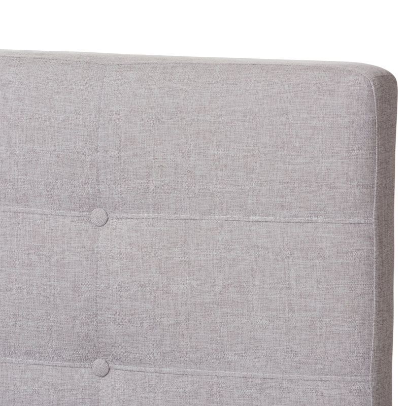 Miriam Upholstered Platform Bed, Grayish Beige, Queen