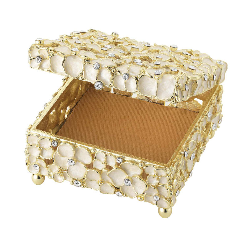 Dogwood Pewter Decorative Box