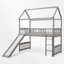 Twin Size Low Loft Bed With Slide-1938407776