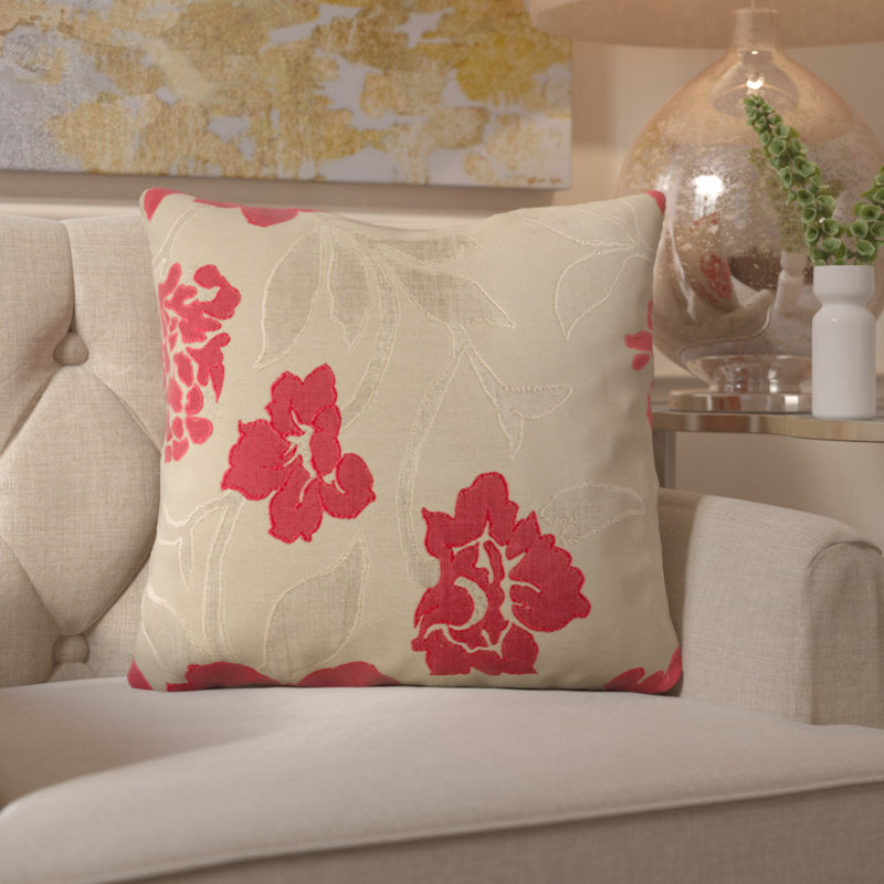 Campuzano Wild Throw Pillow, Down, 22" H x 22" W x 4" D, Plum/Gray/Beige