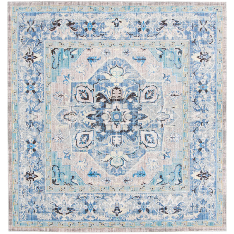 Lovilia Performance Oriental Rug, Square 6'7"