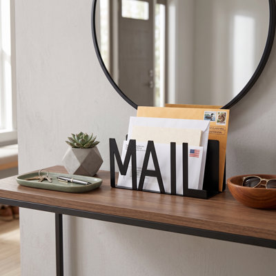 2-Slot Metal Desktop Mail Letter Holder