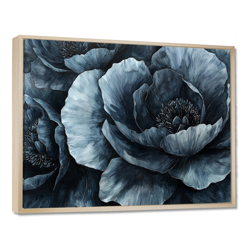 Ison - Floral Oversized Canvas Prints, 12" H x 20" W, Impression encadrée flottante, Cream