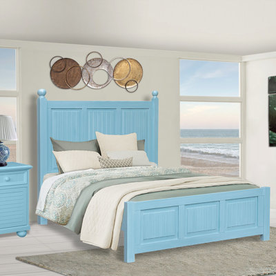Friedrich Panel Bed in Ocean Blue