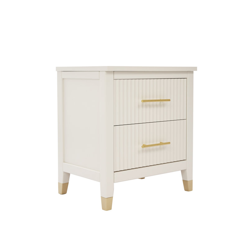 Pratts 50 cm W Bedside Table, White