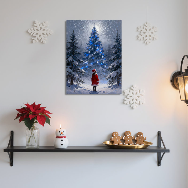 «Winter Snowy Tree», art mural sur toile, H 18 po x l 12 po