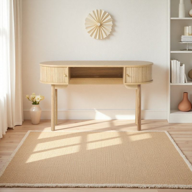 Bureau rétro en bois massif ovale
