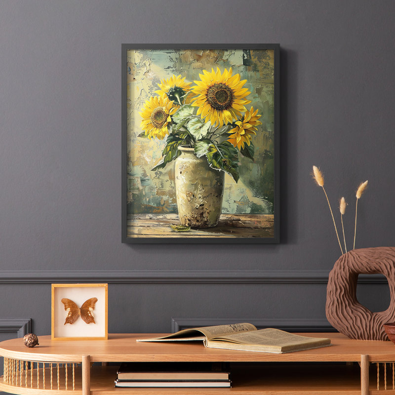 Série FLORAL dxiii - reproduction encadrée de qualité supérieure - prête à être accrochée - aucun clou requis