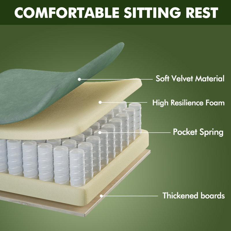 Fauteuil de jeu ergonomique en velours avec repose-pieds Soontrans, Vert