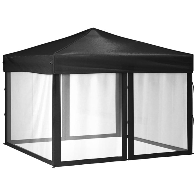 Alfrid 2.9m x 2.9m Steel Party Tent, Black, Black/White