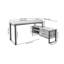 Francisque L-Shaped Metal Base Writing Desk