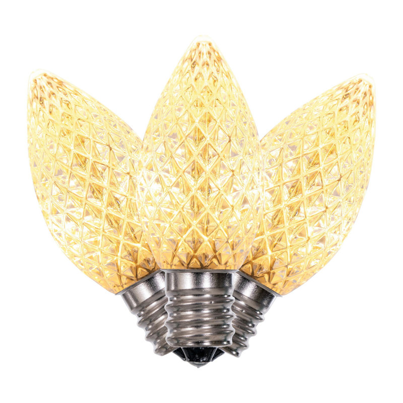 Vickerman C7 LED Warm White Faceted Replacement Bulb, Package Of 25