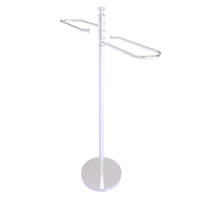 Porte-serviettes sur pied contemporain, Chrome satiné