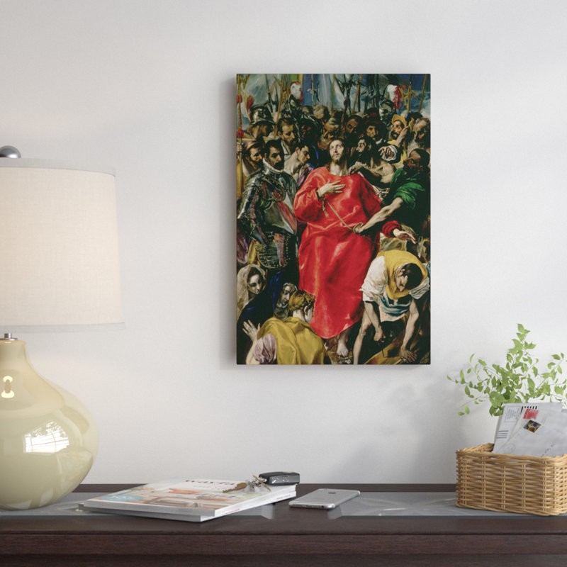 Christian Paintings " The Disrobing Of Christ " by El Greco, 26" H x 18" W x 1.5" D, Black Framed Fine Art Paper, No Mat