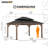 Sunjoy 13 x 15 ft. Wood Gazebo, Outdoor Patio Steel Hardtop Gazebo, Cedar Framed Wooden Gazebo with 2-Tier Metal Roof, Suitable for Patios, Lawn and Backyard-97842725