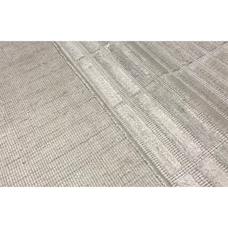 Hand-Knotted High-Quality White Area Rug